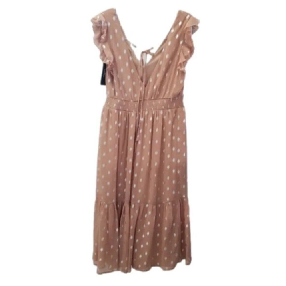 Lulu's Cause to Celebrate Mauve and Silver Ruffled Tiered Midi Dress S - Picture 5 of 11